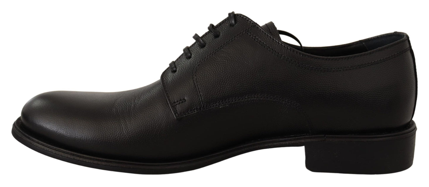 Dolce &amp; Gabbana Black Leather Lace Up Mens Formal Derby Shoes