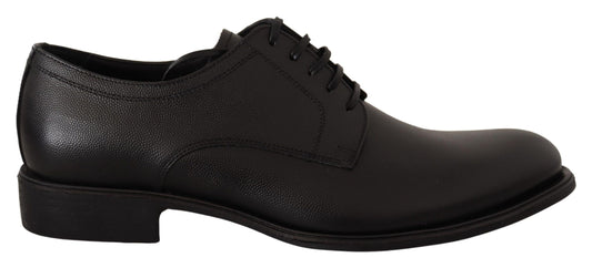 Dolce &amp; Gabbana Black Leather Lace Up Mens Formal Derby Shoes