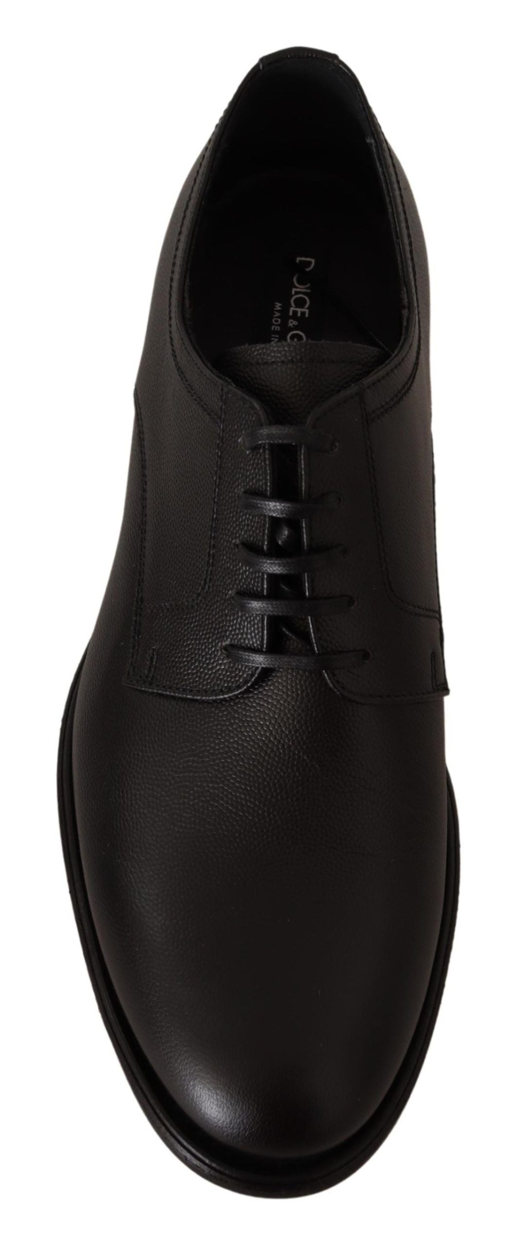 Dolce &amp; Gabbana Black Leather Lace Up Mens Formal Derby Shoes