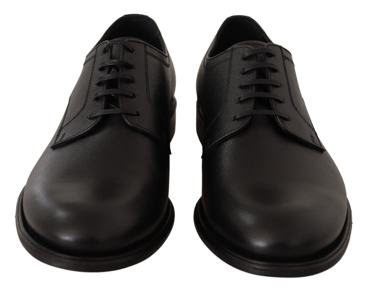 Dolce &amp; Gabbana Herren-Derby-Schuhe aus schwarzem Leder zum Schnüren