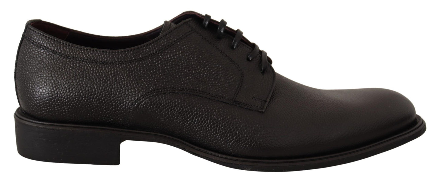 Dolce & Gabbana Elegant Black Leather Derby Dress Shoes