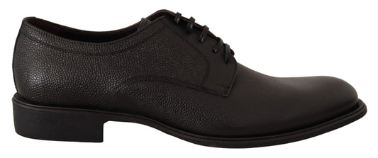 Dolce &amp; Gabbana Black Leather Lace Up Mens Formal Derby Shoes