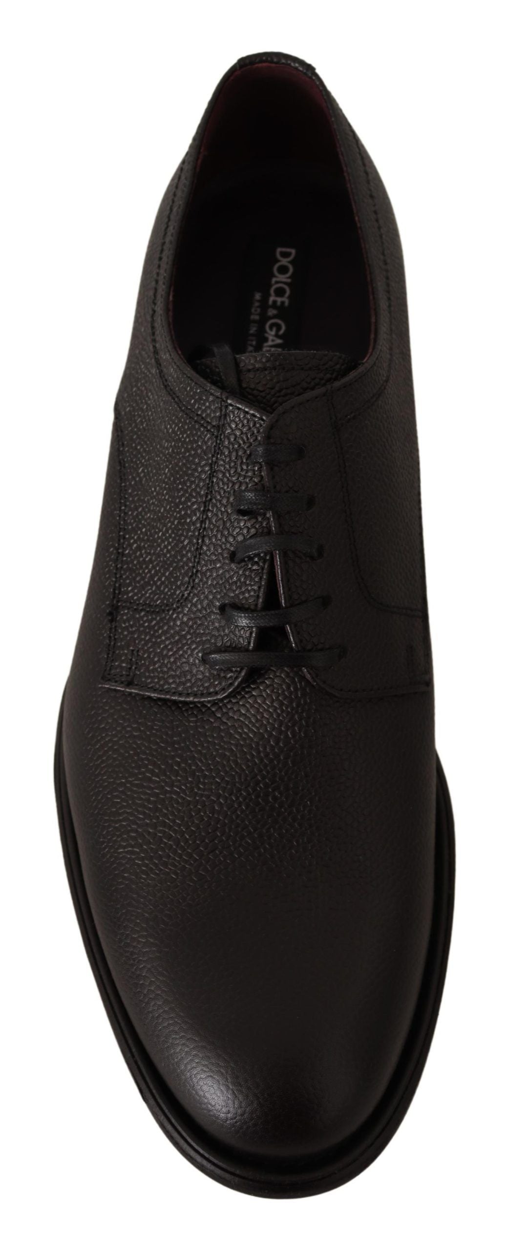 Dolce &amp; Gabbana Black Leather Lace Up Mens Formal Derby Shoes