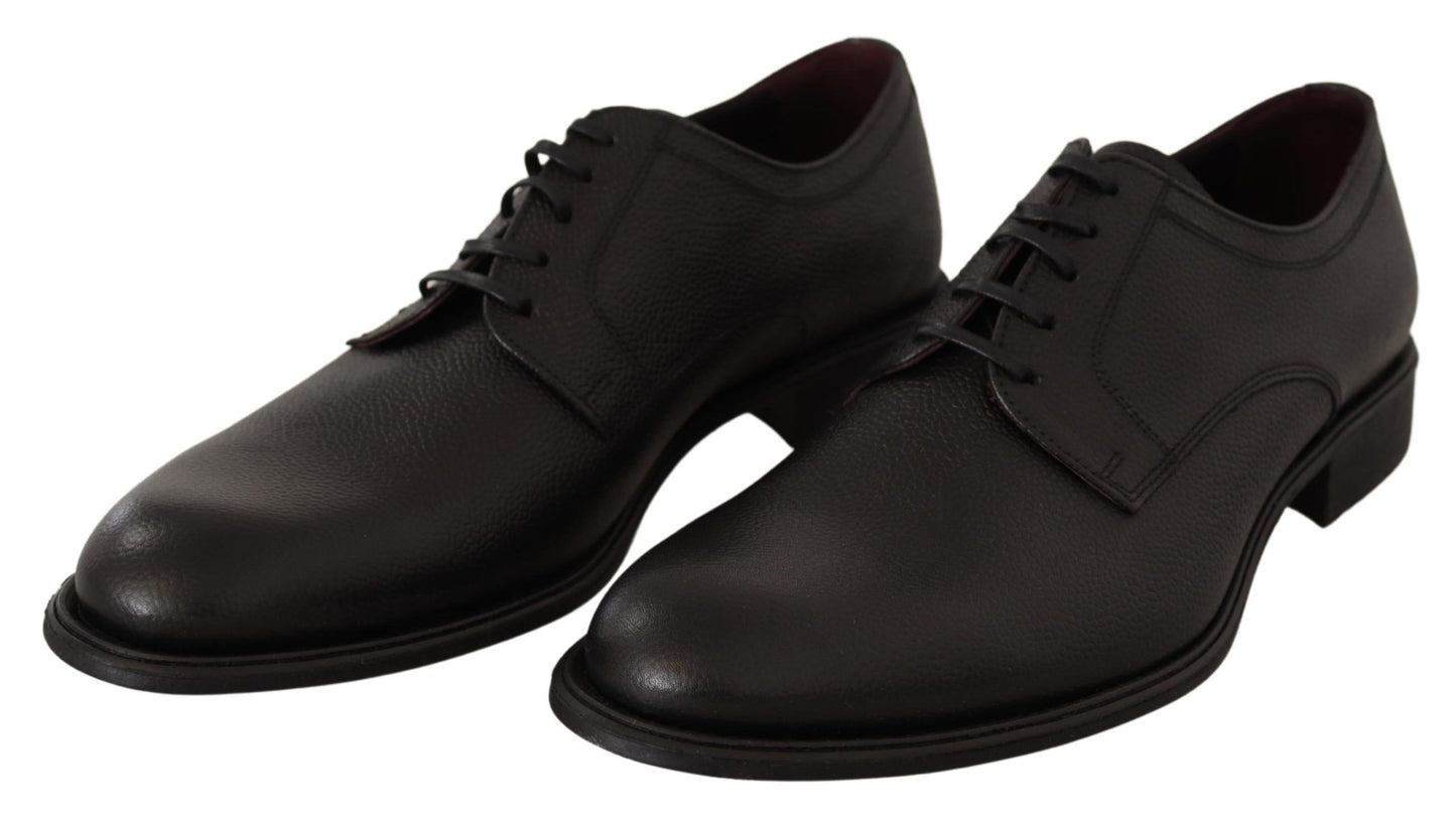 Dolce &amp; Gabbana Black Leather Lace Up Mens Formal Derby Shoes