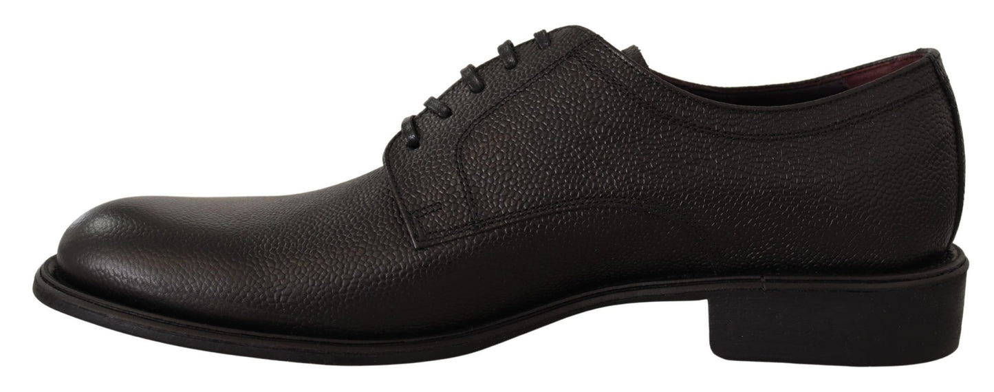 Dolce &amp; Gabbana Black Leather Lace Up Mens Formal Derby Shoes