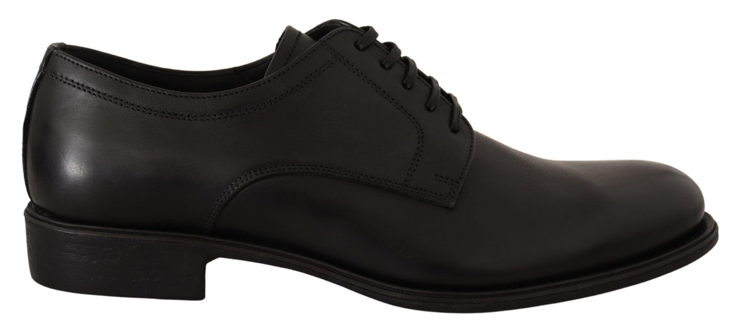 Dolce &amp; Gabbana Black Leather Lace Up Mens Formal Derby Shoes