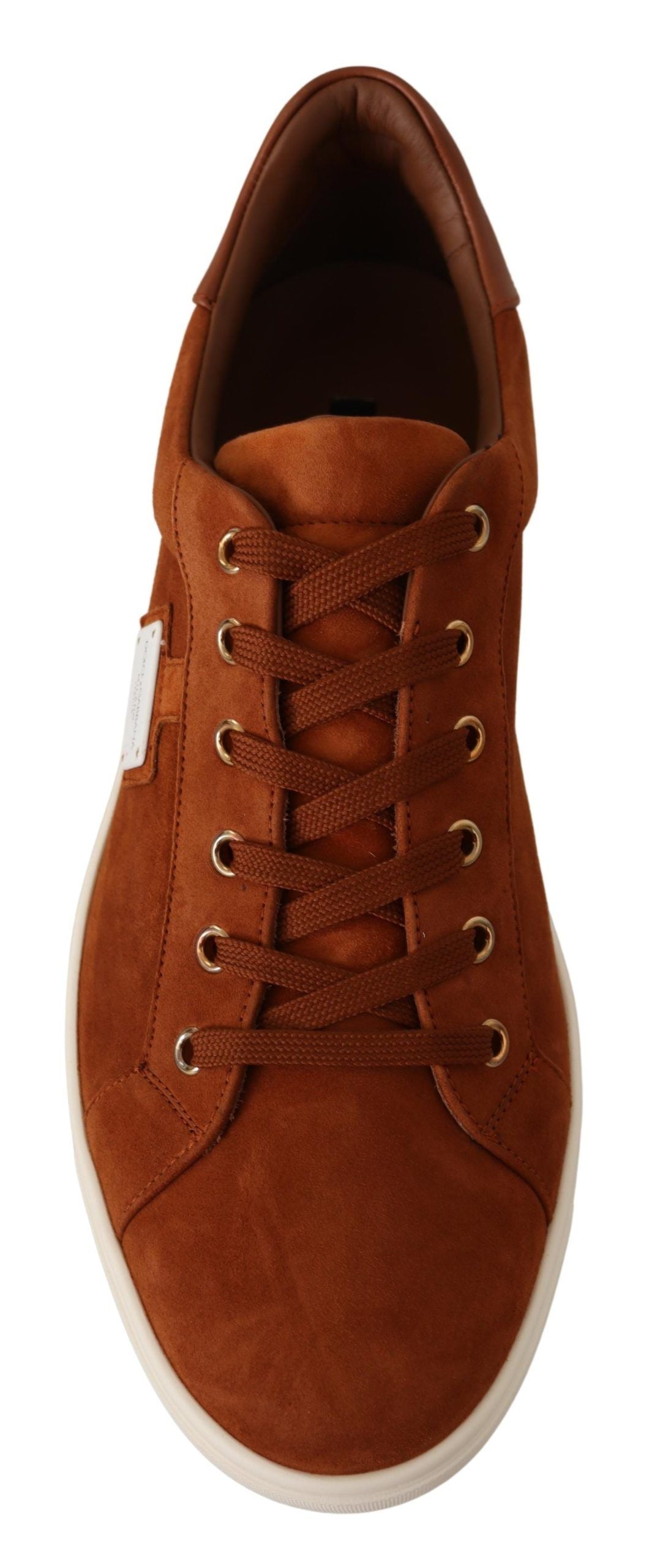 Dolce &amp; Gabbana Hellbraune Wildleder-Low-Top-Sneaker