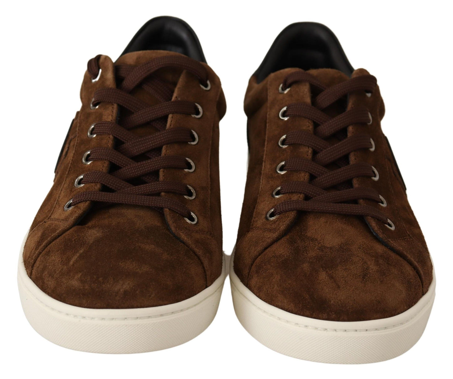 Dolce &amp; Gabbana Brown Suede Leather Mens Low Tops Sneakers