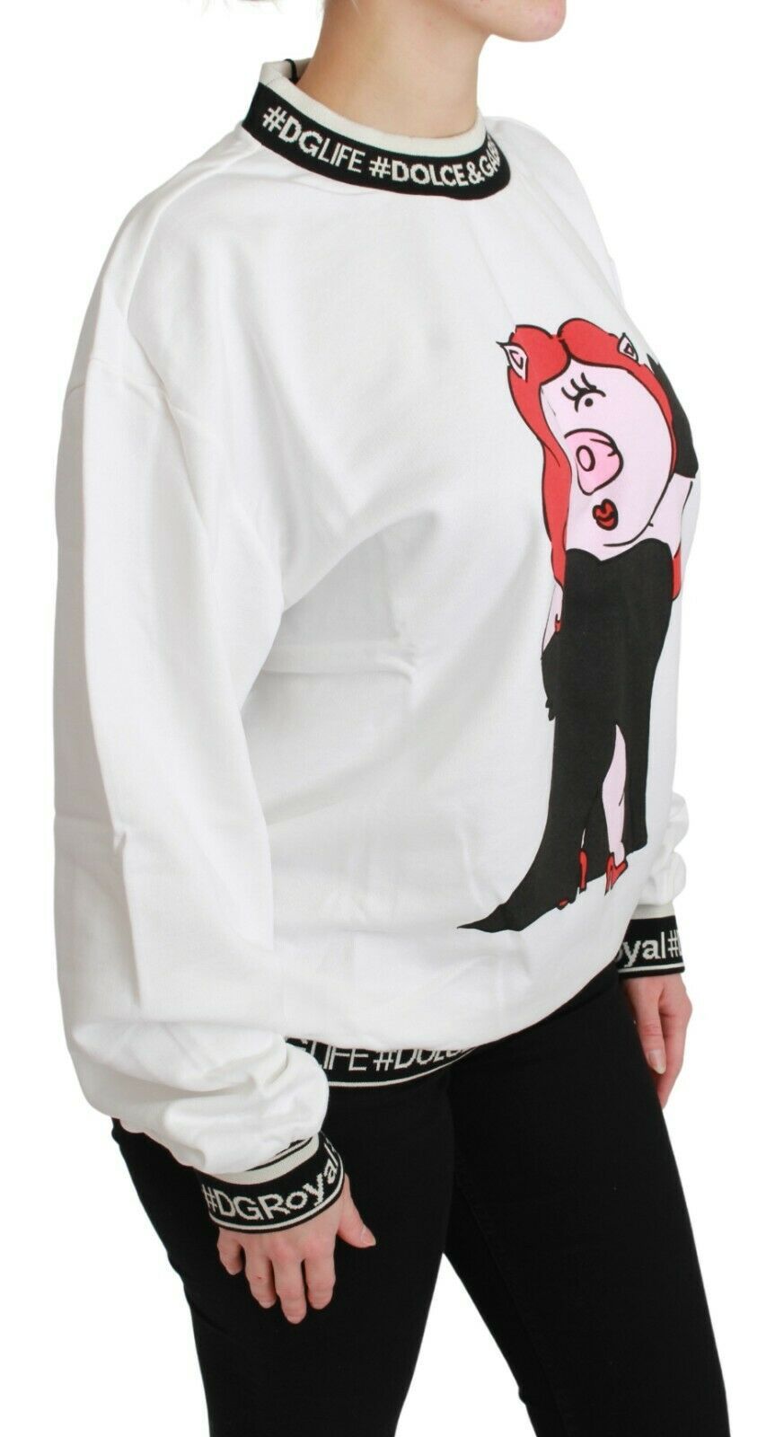 Dolce &amp; Gabbana White Pig of the Year Pullover Sweater