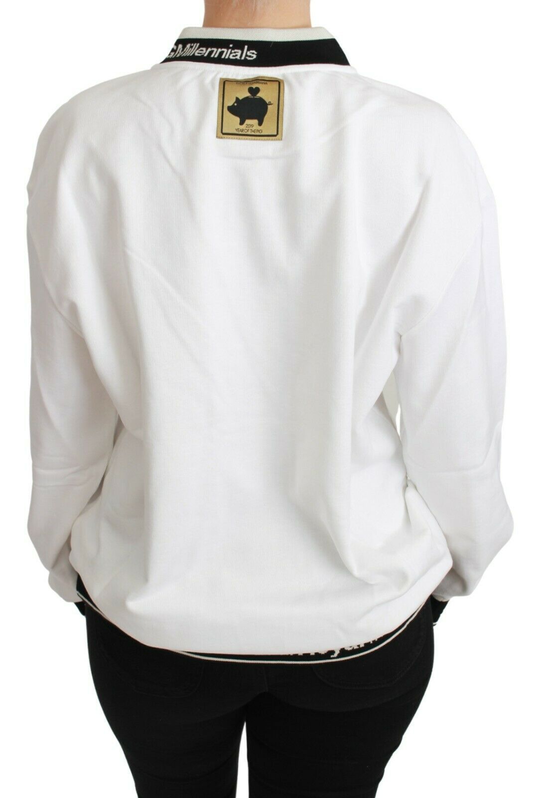 Dolce &amp; Gabbana White Pig of the Year Pullover Sweater