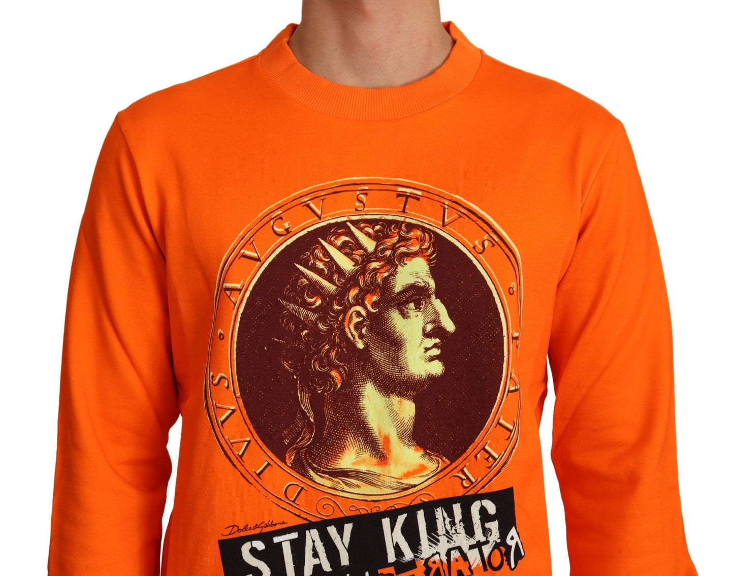 Dolce &amp; Gabbana Orange King Ceasar Baumwollpullover