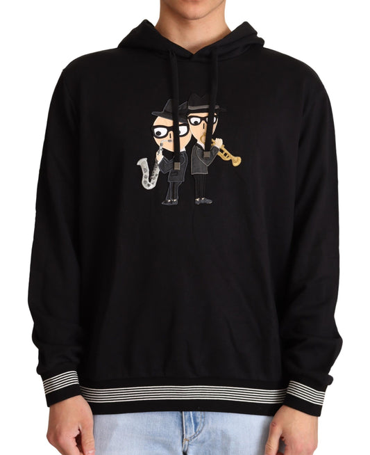 Dolce &amp; Gabbana Black Cotton Hooded #dgfamily Sweater