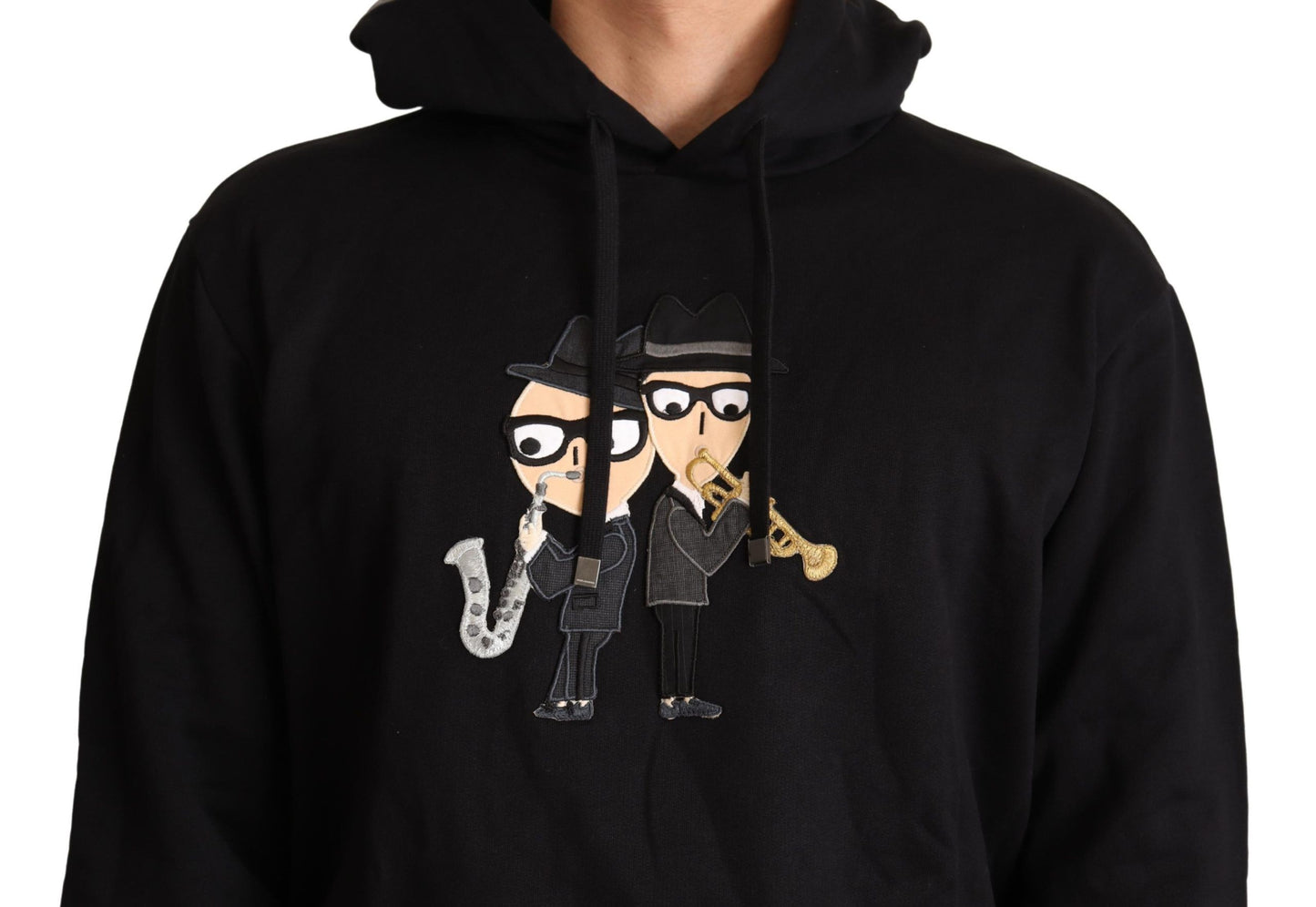 Dolce &amp; Gabbana Black Cotton Hooded #dgfamily Sweater