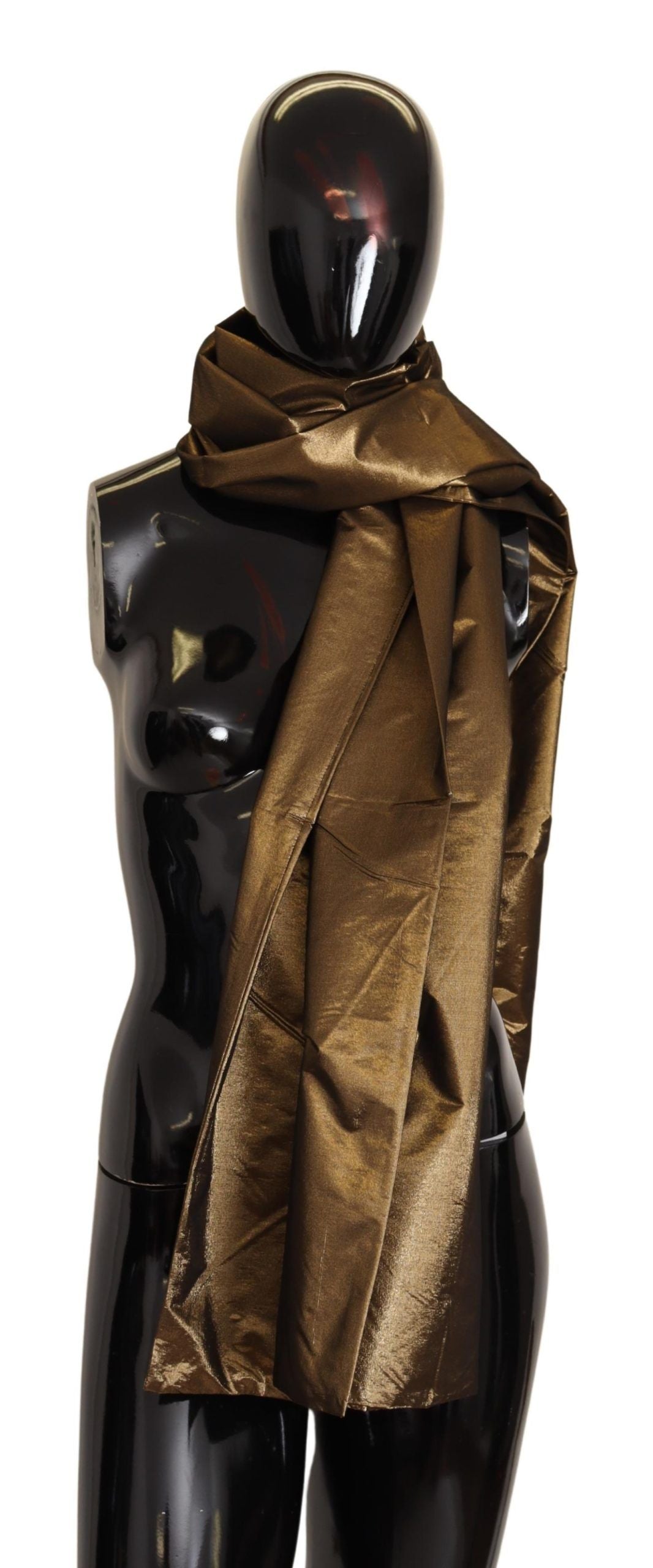 Dolce &amp; Gabbana Gold Blend Shawl Wrap Metallic Bronze Scarf