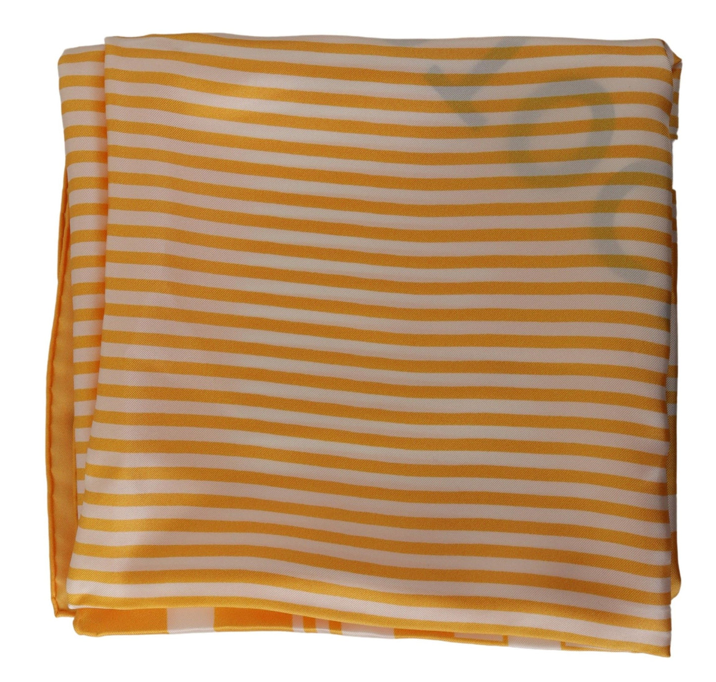 Dolce &amp; Gabbana Yellow Striped Silk Square Foulard Scarf