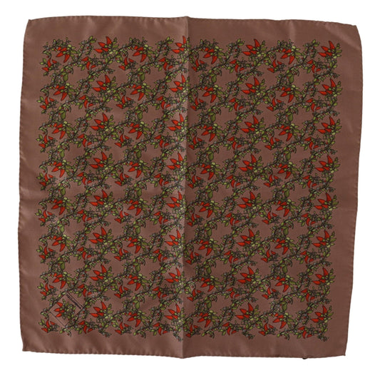 Dolce &amp; Gabbana Brown Carrots Print Silk Handkerchief