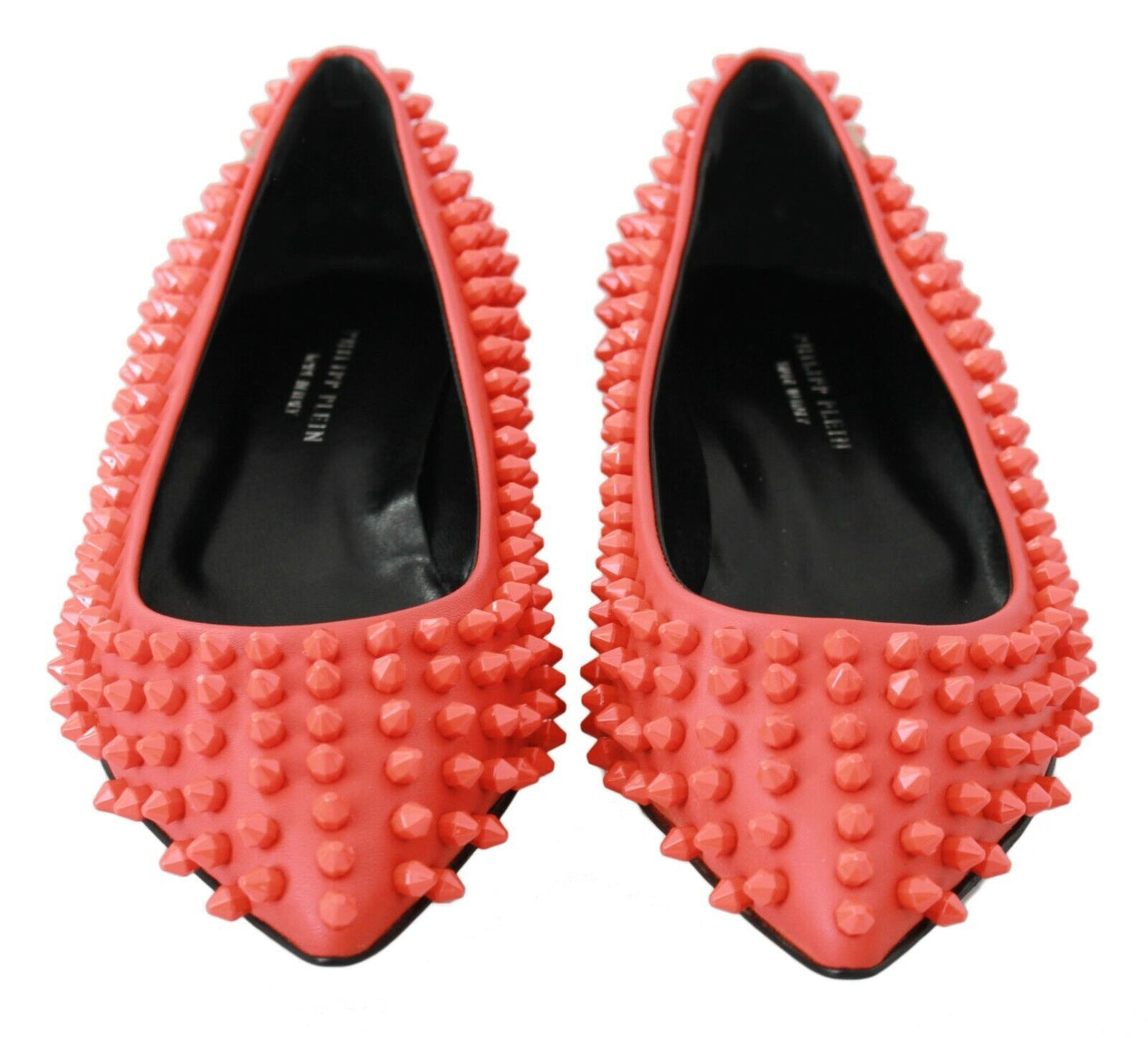 Philipp Plein Orange Leather Ballerina ANG GINAGAWA KO Flats Shoes