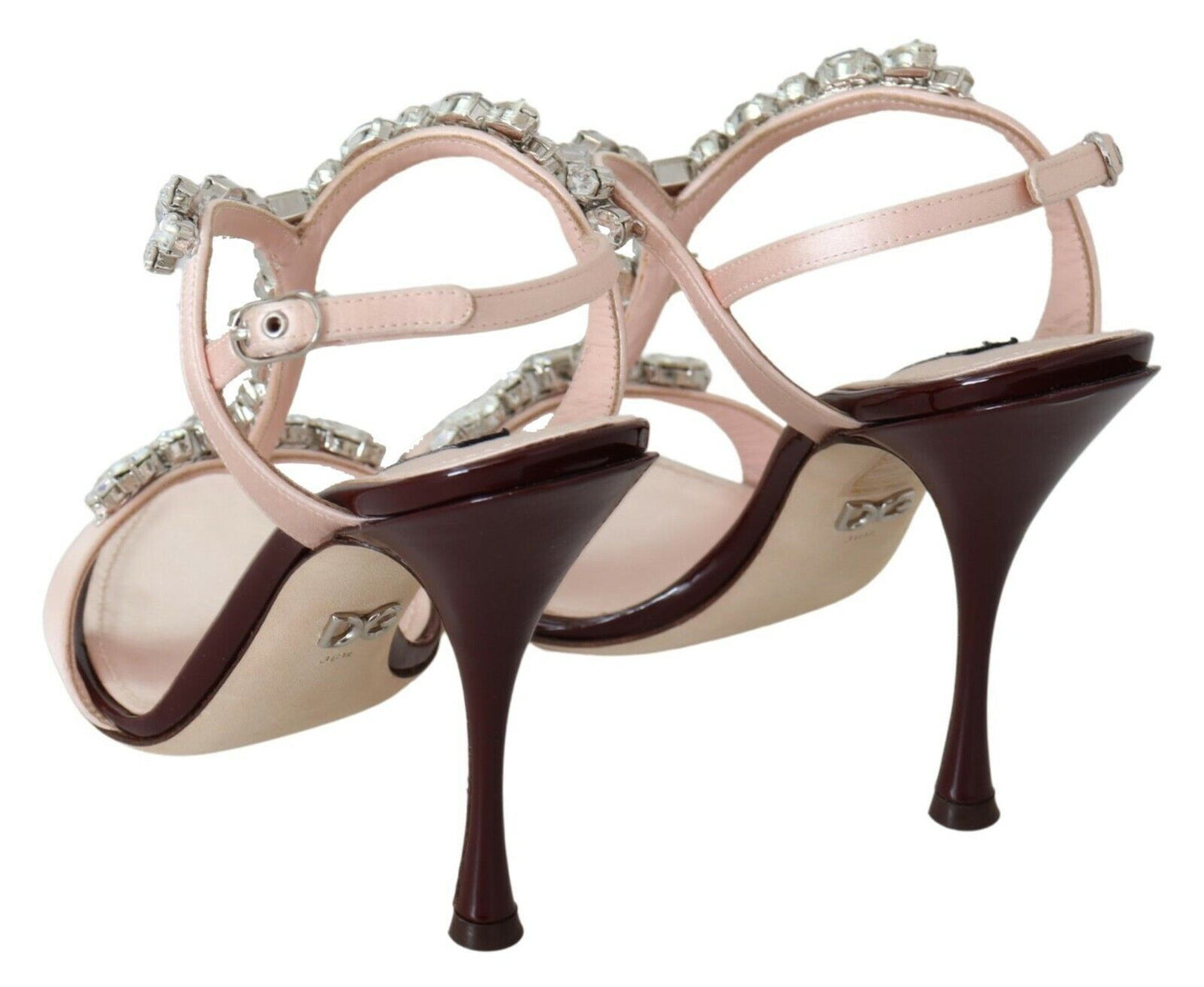 Dolce &amp; Gabbana Pink Crystals Heels Keira Sandals