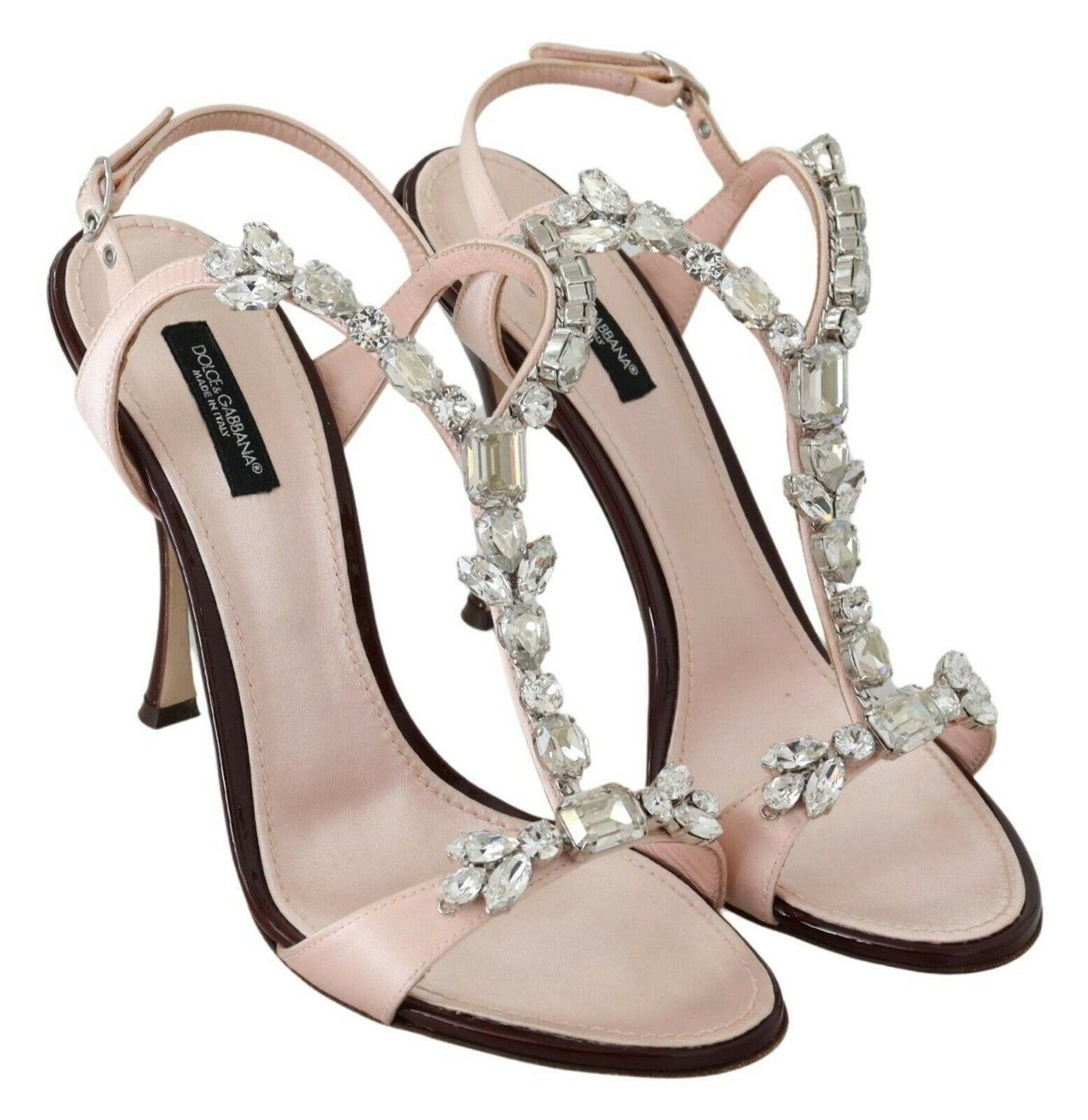 Dolce &amp; Gabbana Pink Crystals Heels Keira Sandalen