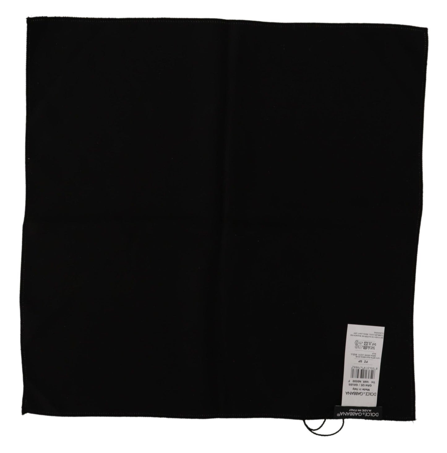 Dolce &amp; Gabbana Black 100% Silk Square Handkerchief Scarf