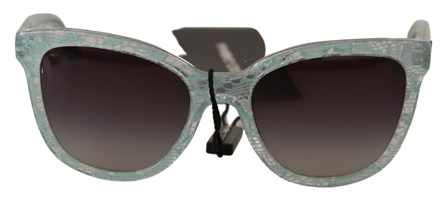 Dolce &amp; Gabbana Blue Lace Crystal Acetate Butterfly DG4190 Sunglasses