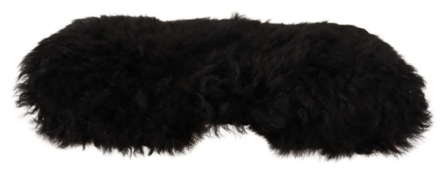 Dolce &amp; Gabbana Black Cashmere Fur Women Beanie Women Hat