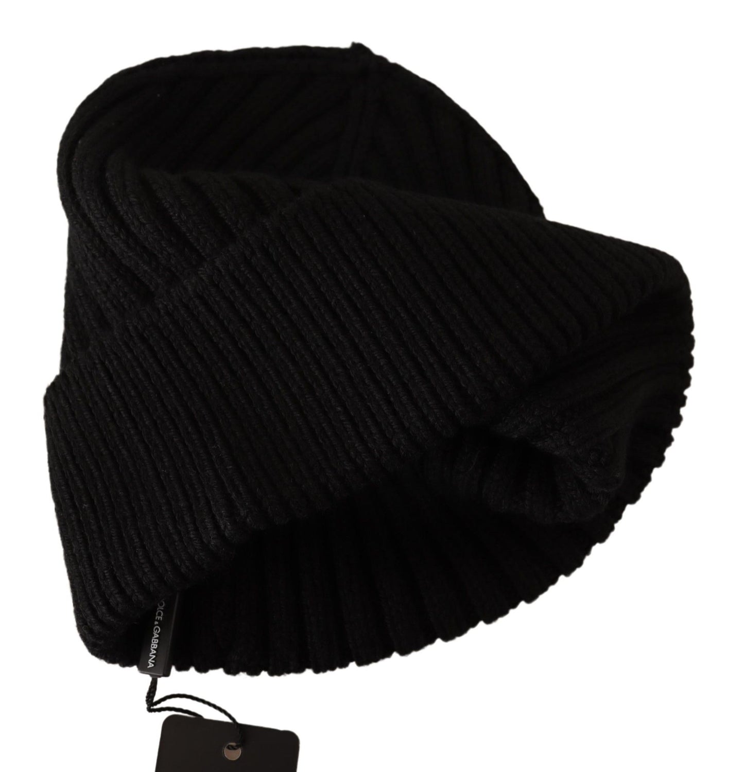 Dolce &amp; Gabbana Black Wool Knit Women Winter Hat