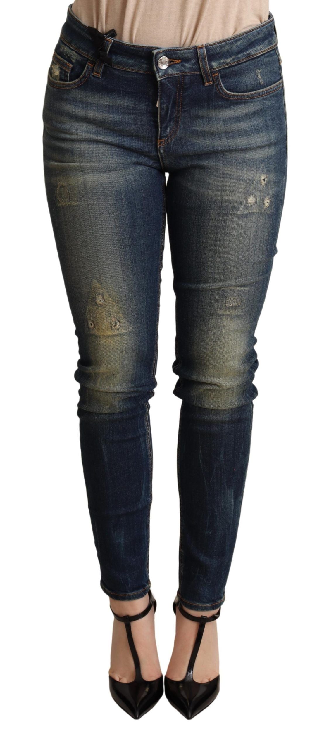 Dolce &amp; Gabbana Dark Blue Skinny Denim Cotton Stretch Jeans