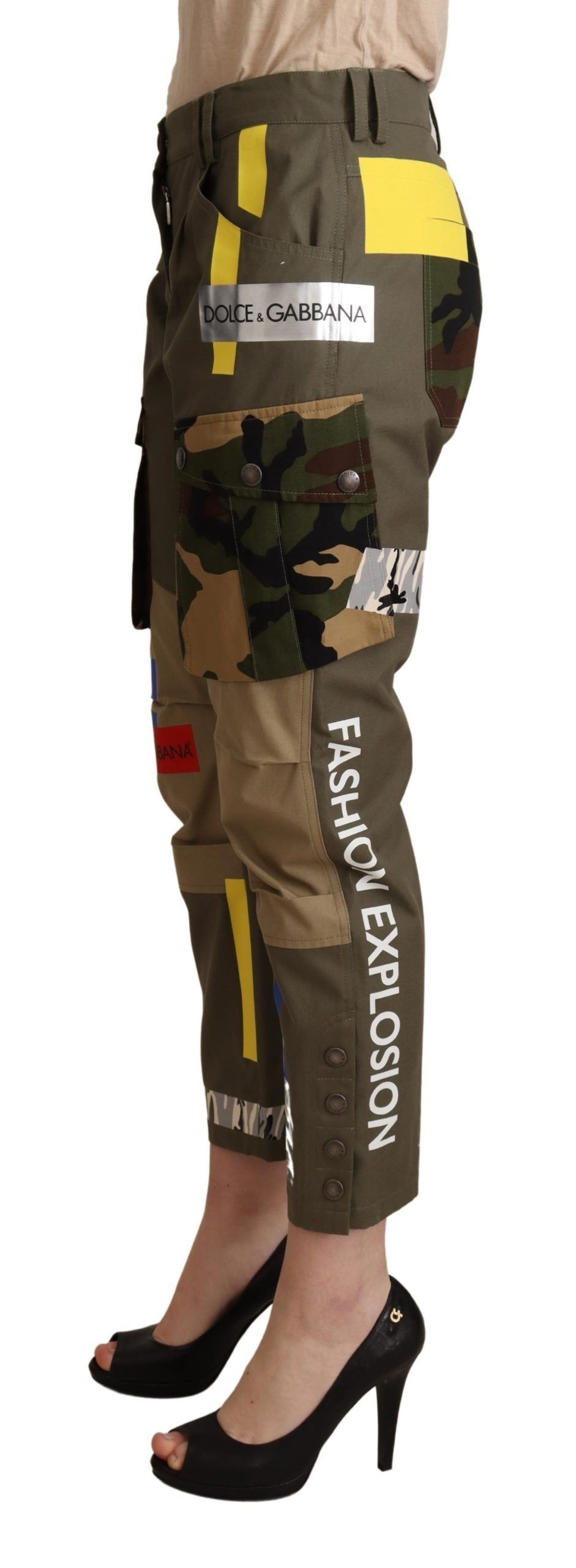 Dolce &amp; Gabbana Green Military Cargo Trouser Cotton Pants