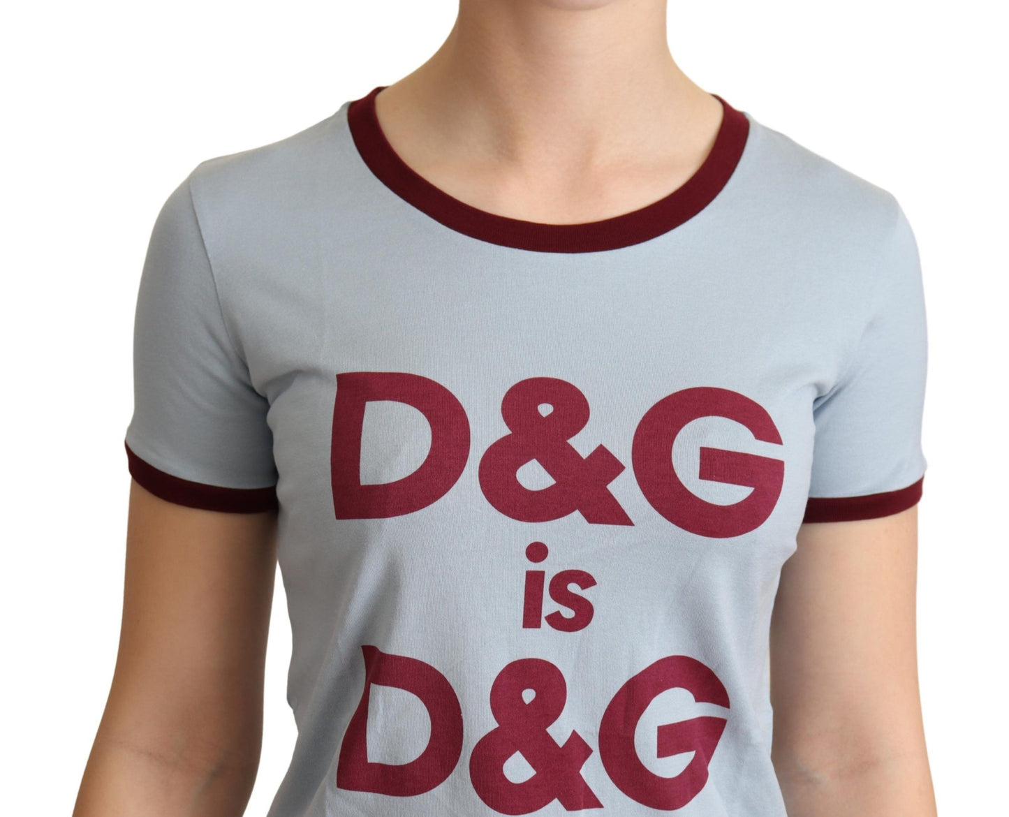 Dolce &amp; Gabbana Blaues D&amp;G Top T-Shirt mit Rundhalsausschnitt