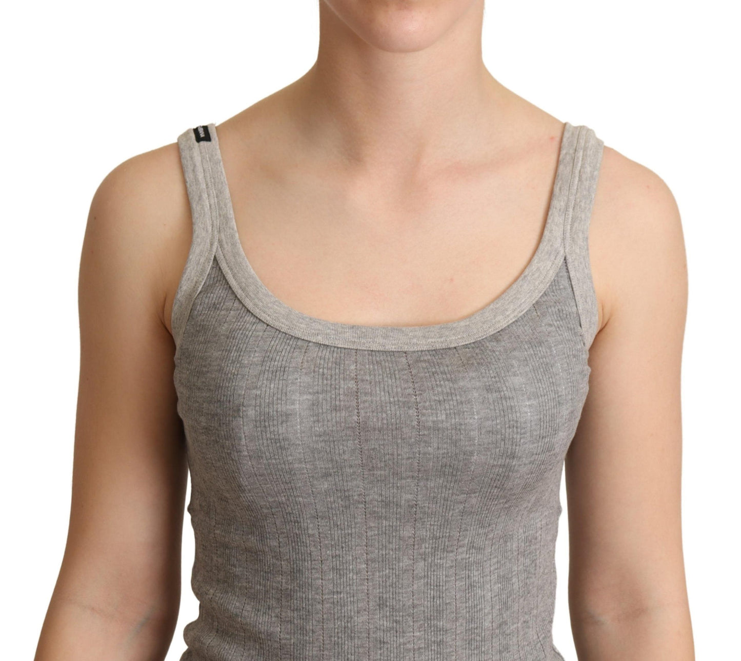 Dolce &amp; Gabbana Grey Cotton Modal Canotta Tank Top T-shirt