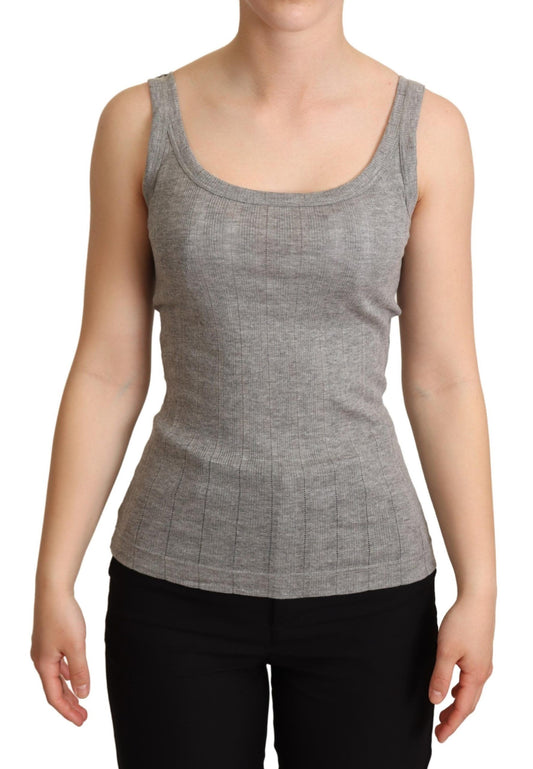 Dolce &amp; Gabbana Grey Cotton Modal Canotta Tank Top T-shirt