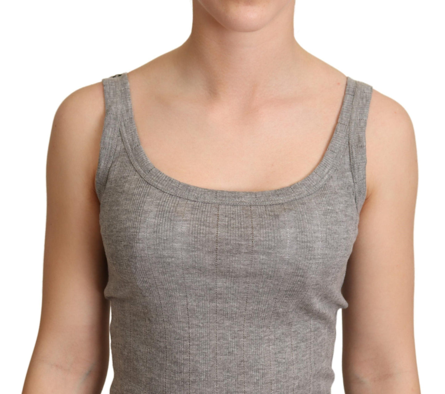 Dolce &amp; Gabbana Grey Cotton Modal Canotta Tank Top T-shirt