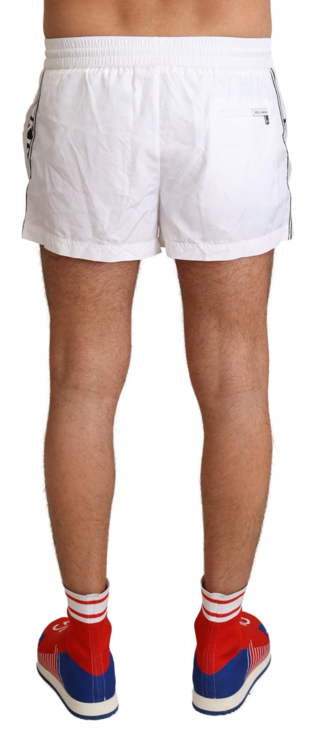 Dolce &amp; Gabbana White King Herren Beachwear Badeshorts