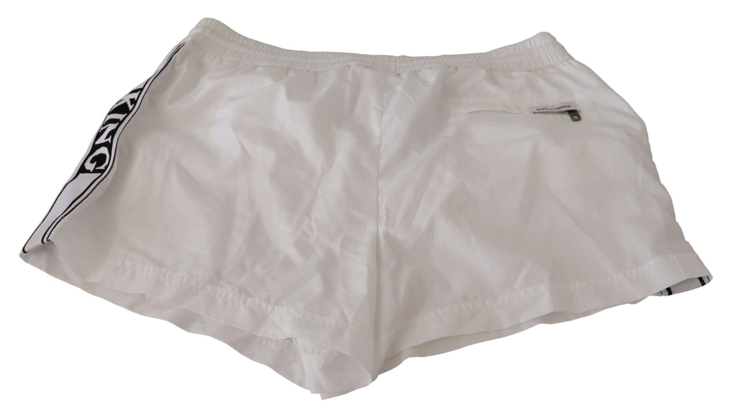 Dolce &amp; Gabbana White King Herren Beachwear Badeshorts