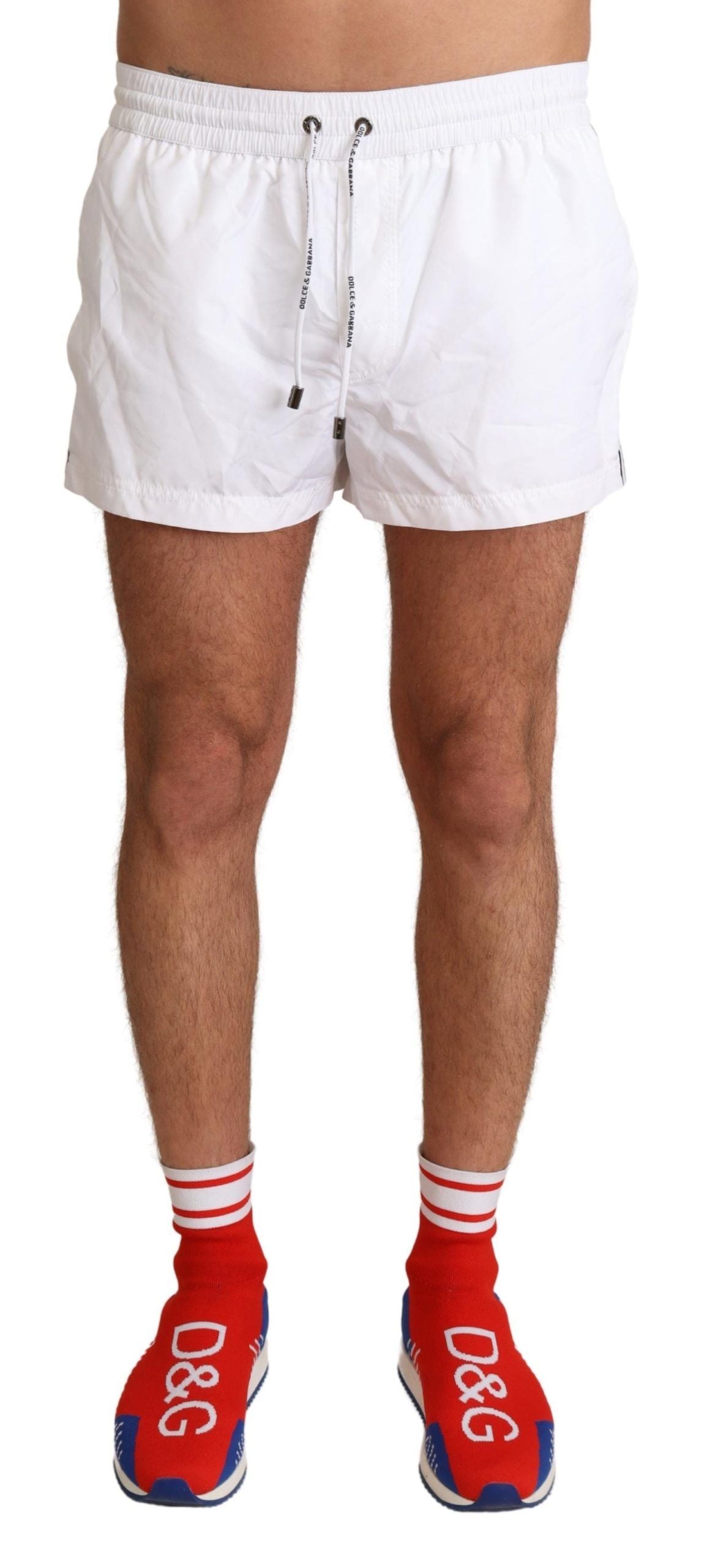 Dolce &amp; Gabbana White King Herren Beachwear Badeshorts