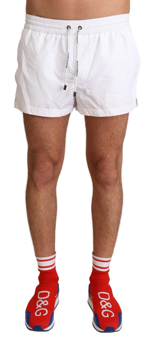 Dolce &amp; Gabbana White King Mens Beachwear Swimwear Shorts