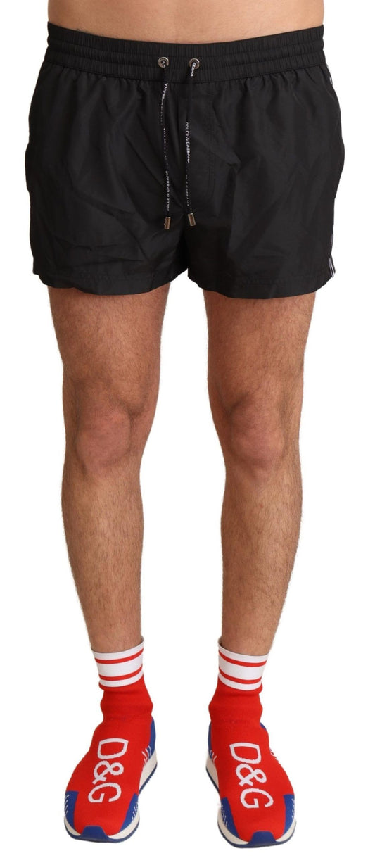 Dolce &amp; Gabbana Black King Mens Beachwear Swimwear Shorts