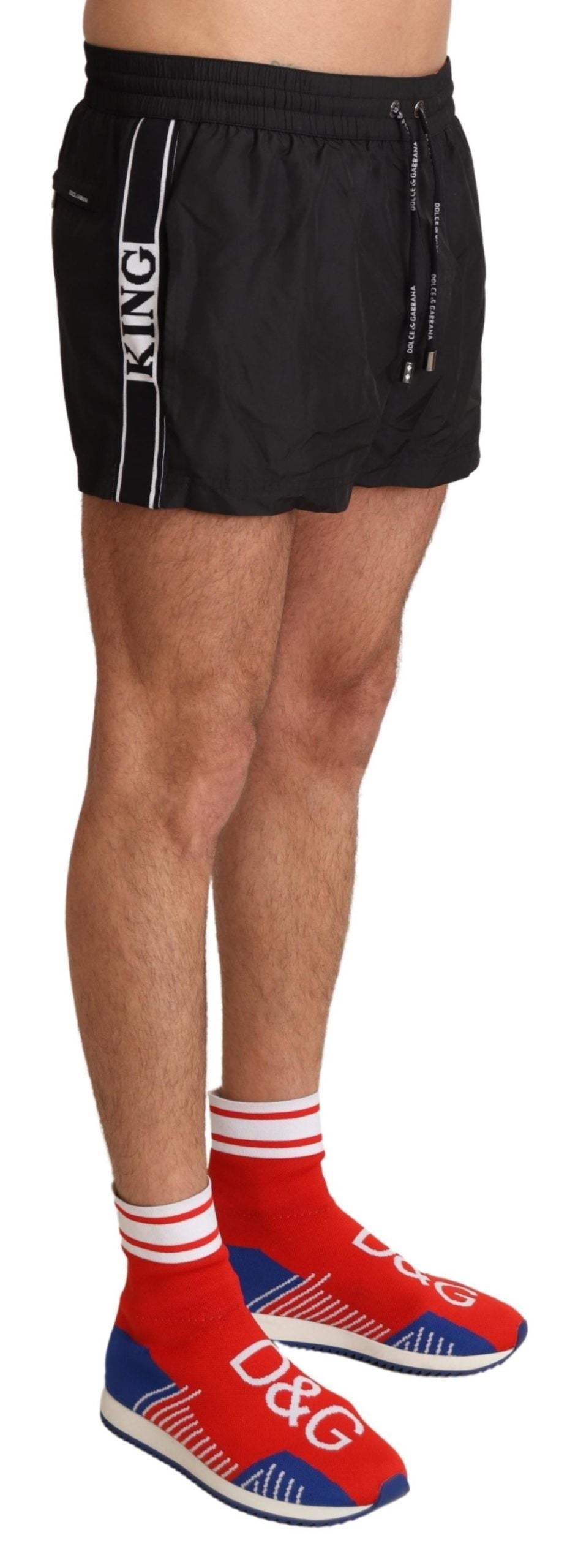 Dolce &amp; Gabbana Black King Herren Beachwear Badeshorts