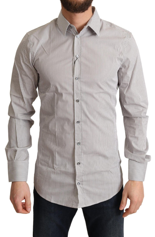 Dolce &amp; Gabbana Grey Cotton Slim Fit Mens SICILY Shirt