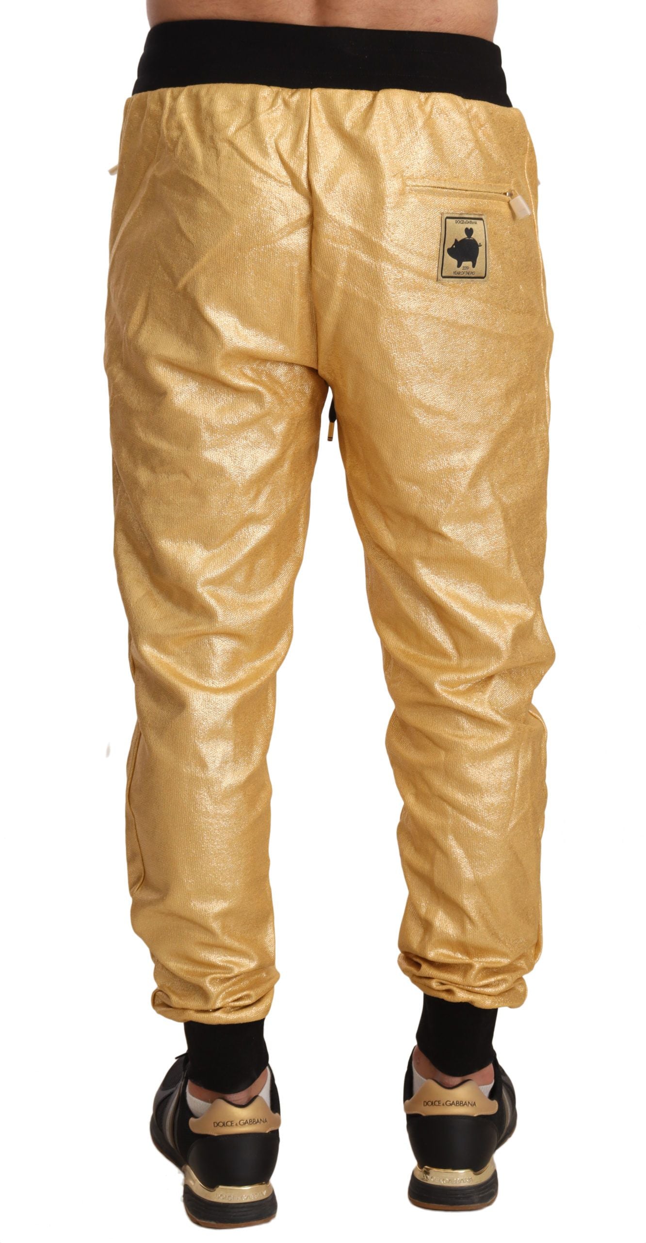 Dolce &amp; Gabbana Gold Pig Of The Year Cotton Pantalon