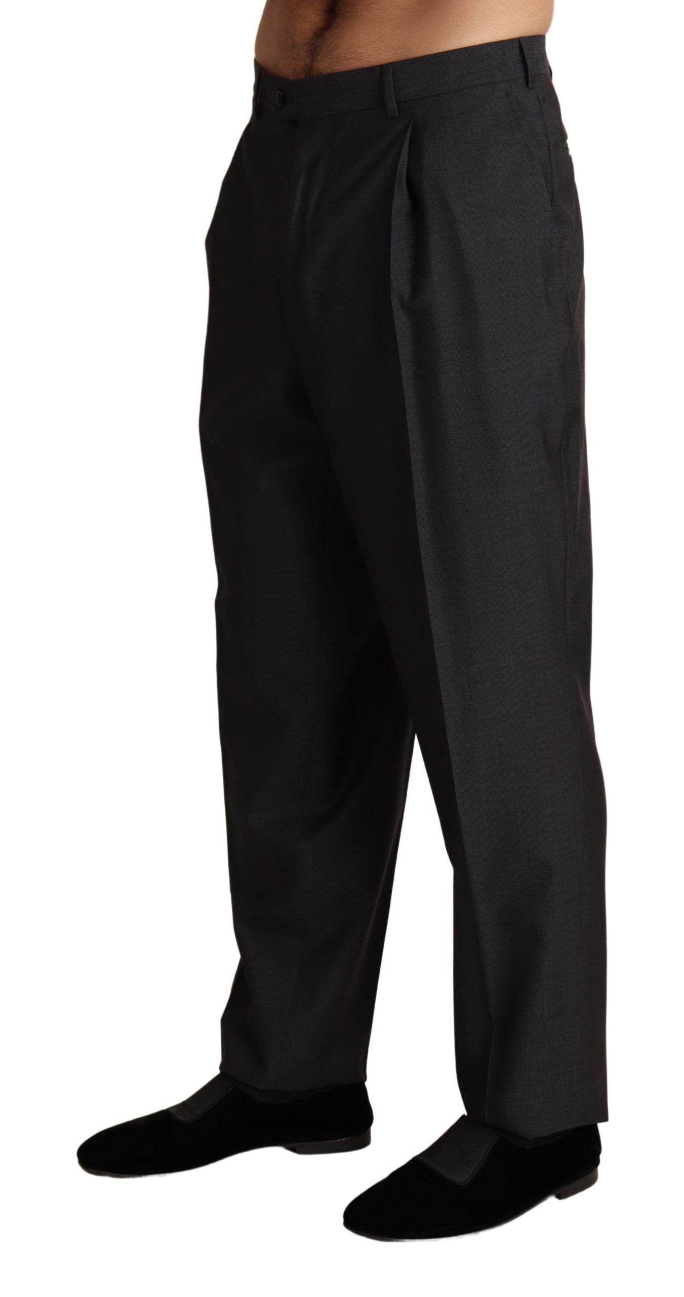 Dolce &amp; Gabbana Grey Wool Blend Formal Trousers Pants