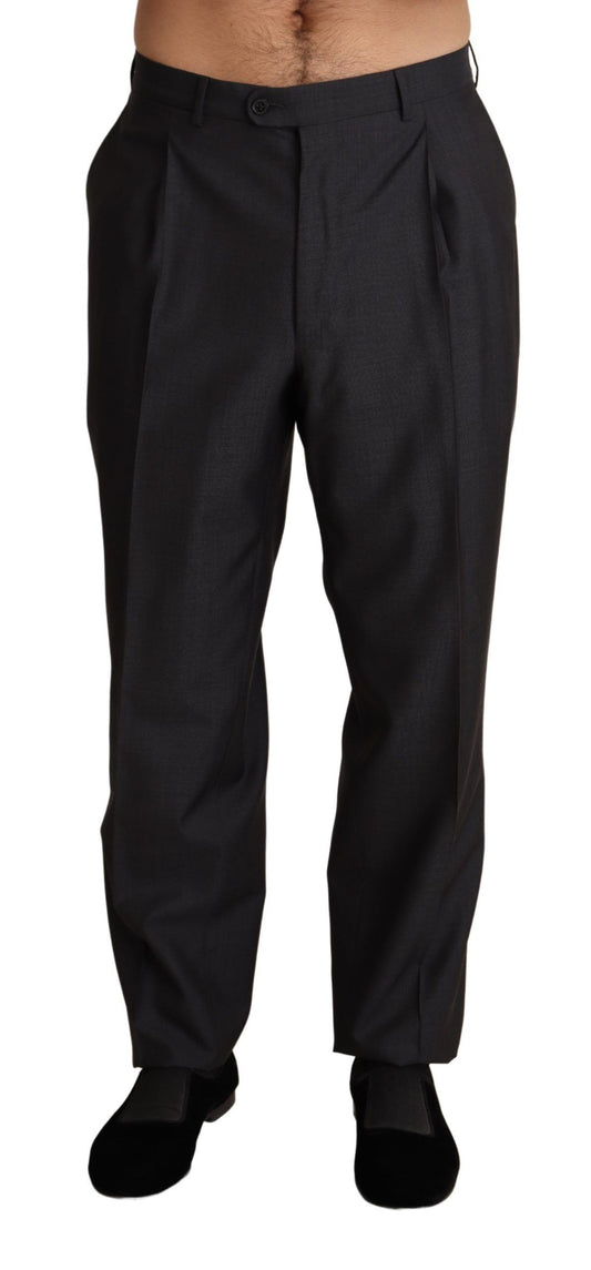 Dolce &amp; Gabbana Grey Wool Blend Formal Trousers Pants