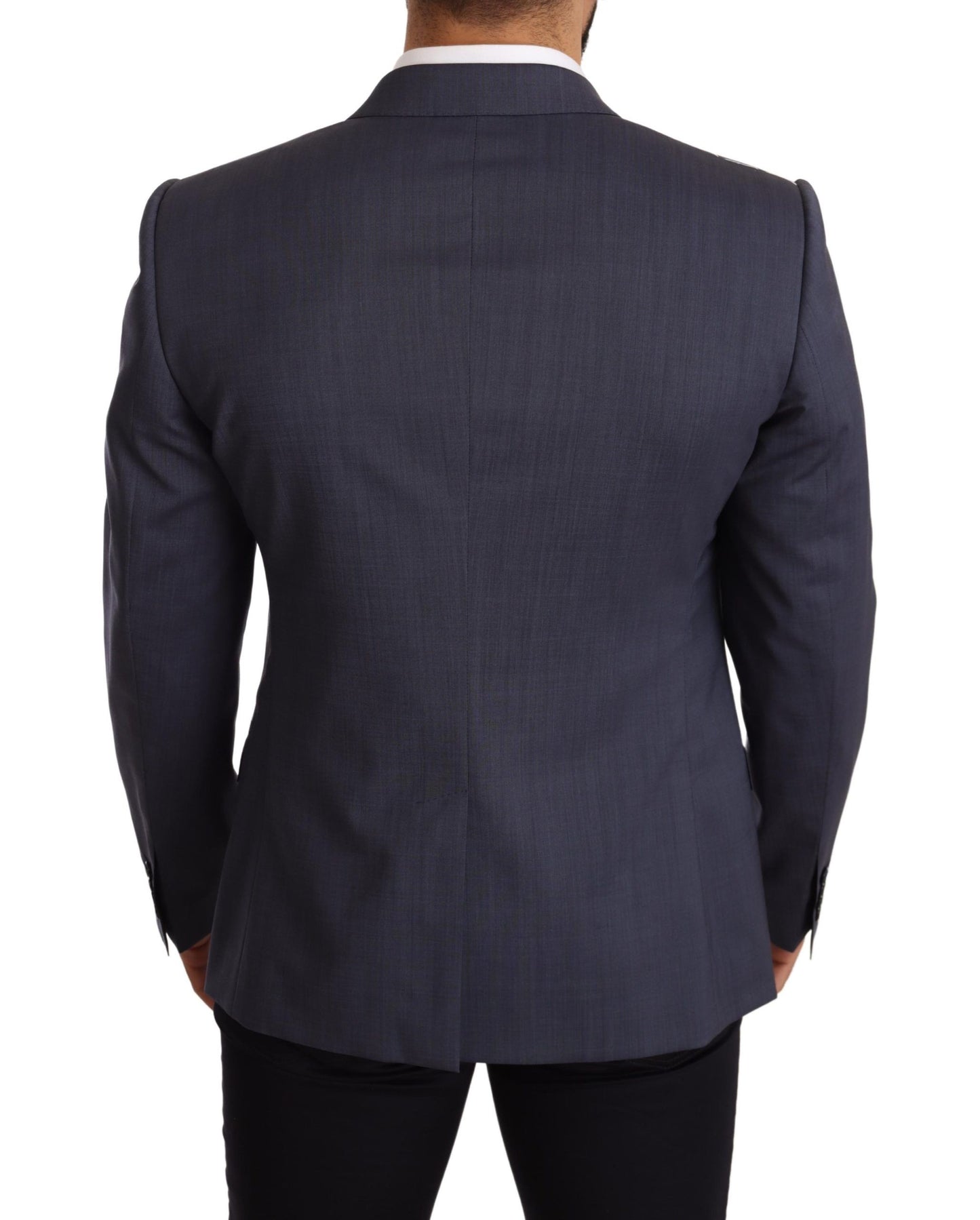 Dolce &amp; Gabbana Slim-Fit-Jackenmantel aus blauer Wolle, MARTINI-Blazer