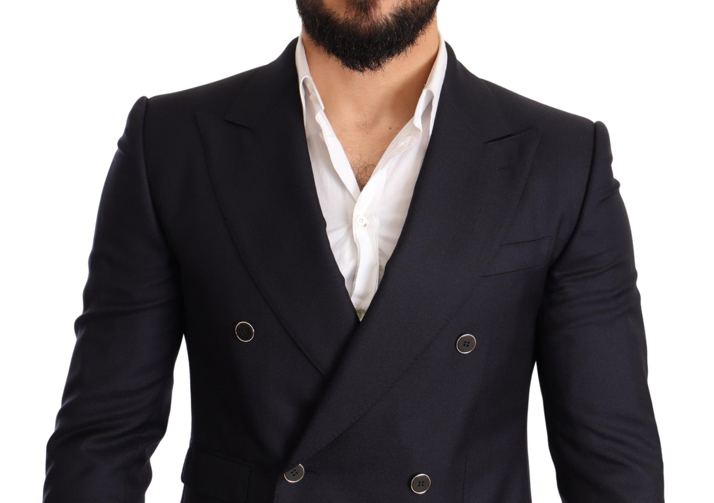 Dolce &amp; Gabbana Blue Cashmere Silk Slim Fit SICILIA Blazer