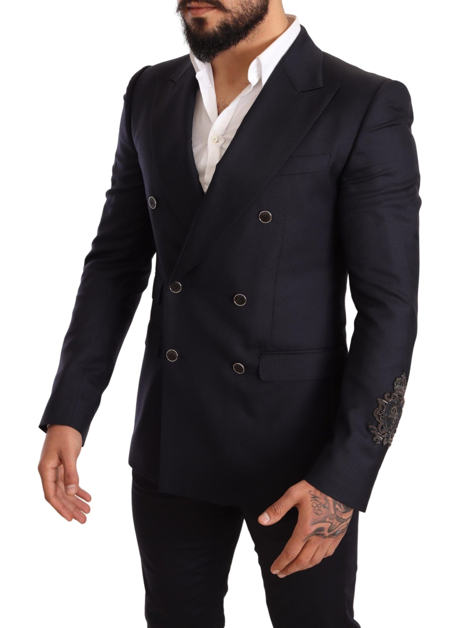 Blauer SICILIA-Blazer aus Kaschmirseide mit schmaler Passform von Dolce &amp; Gabbana