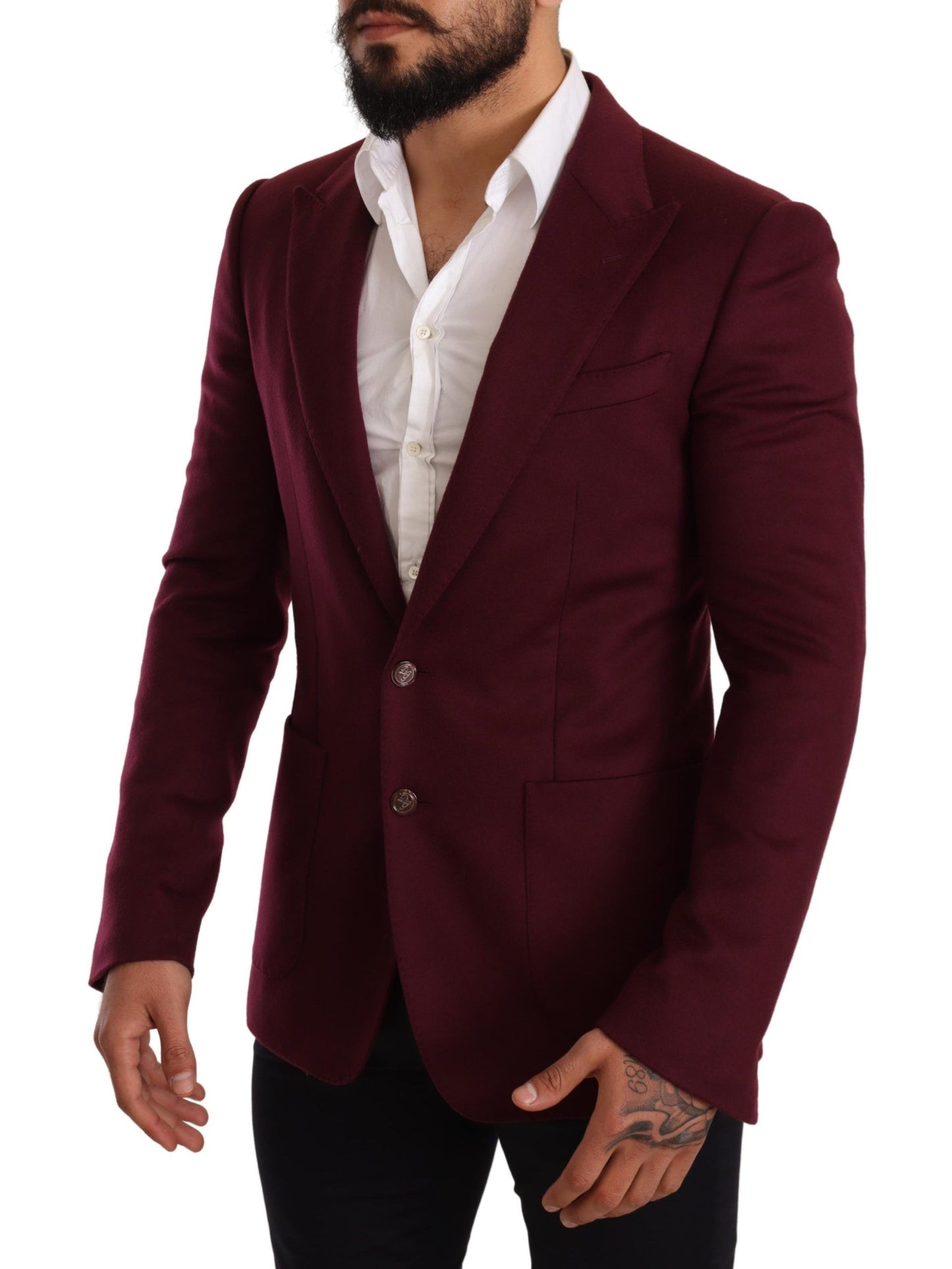 Dolce &amp; Gabbana Kastanienbrauner Slim-Fit-Manteljacken-Blazer aus Kaschmir