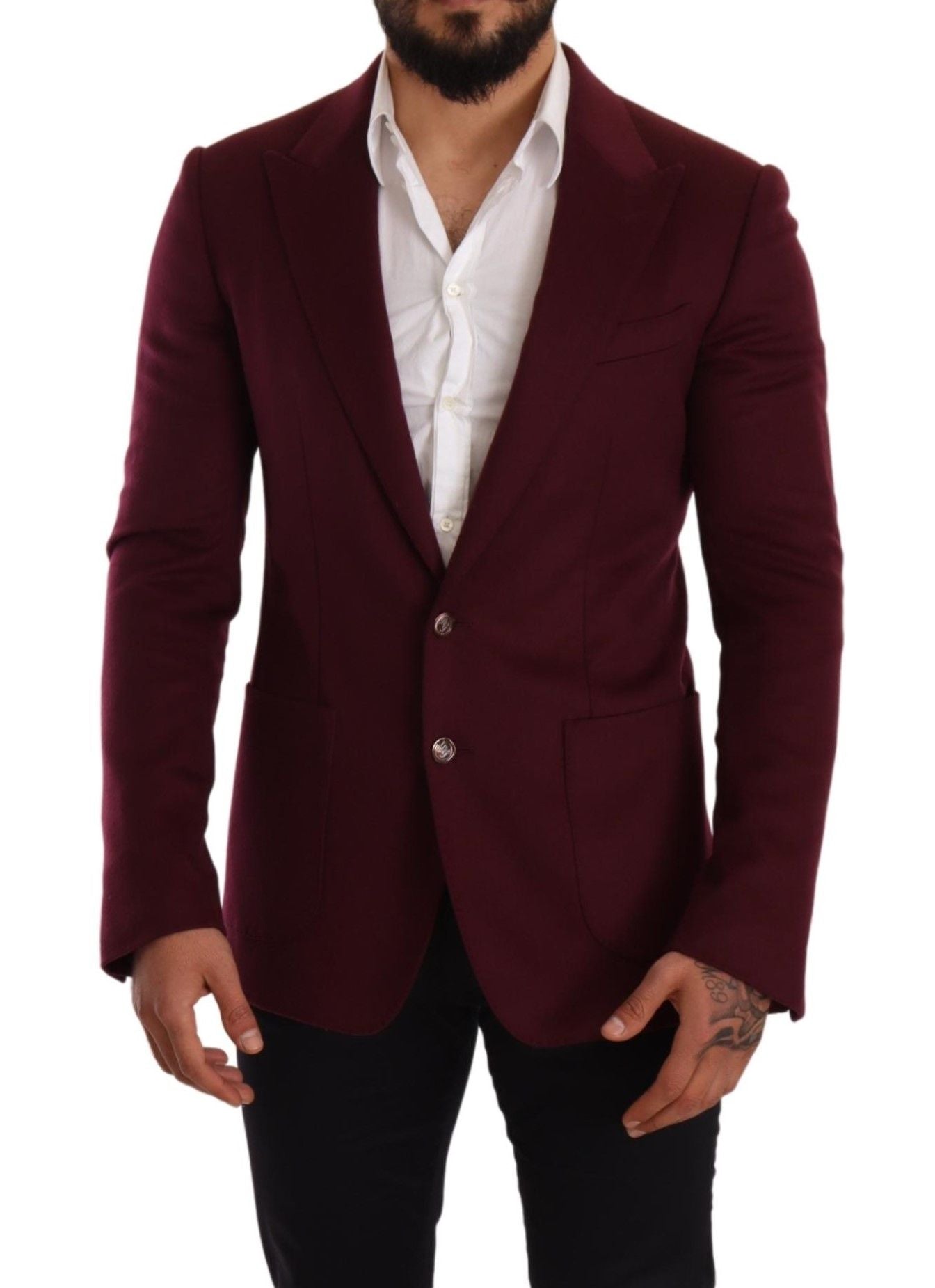 Dolce &amp; Gabbana Kastanienbrauner Slim-Fit-Manteljacken-Blazer aus Kaschmir