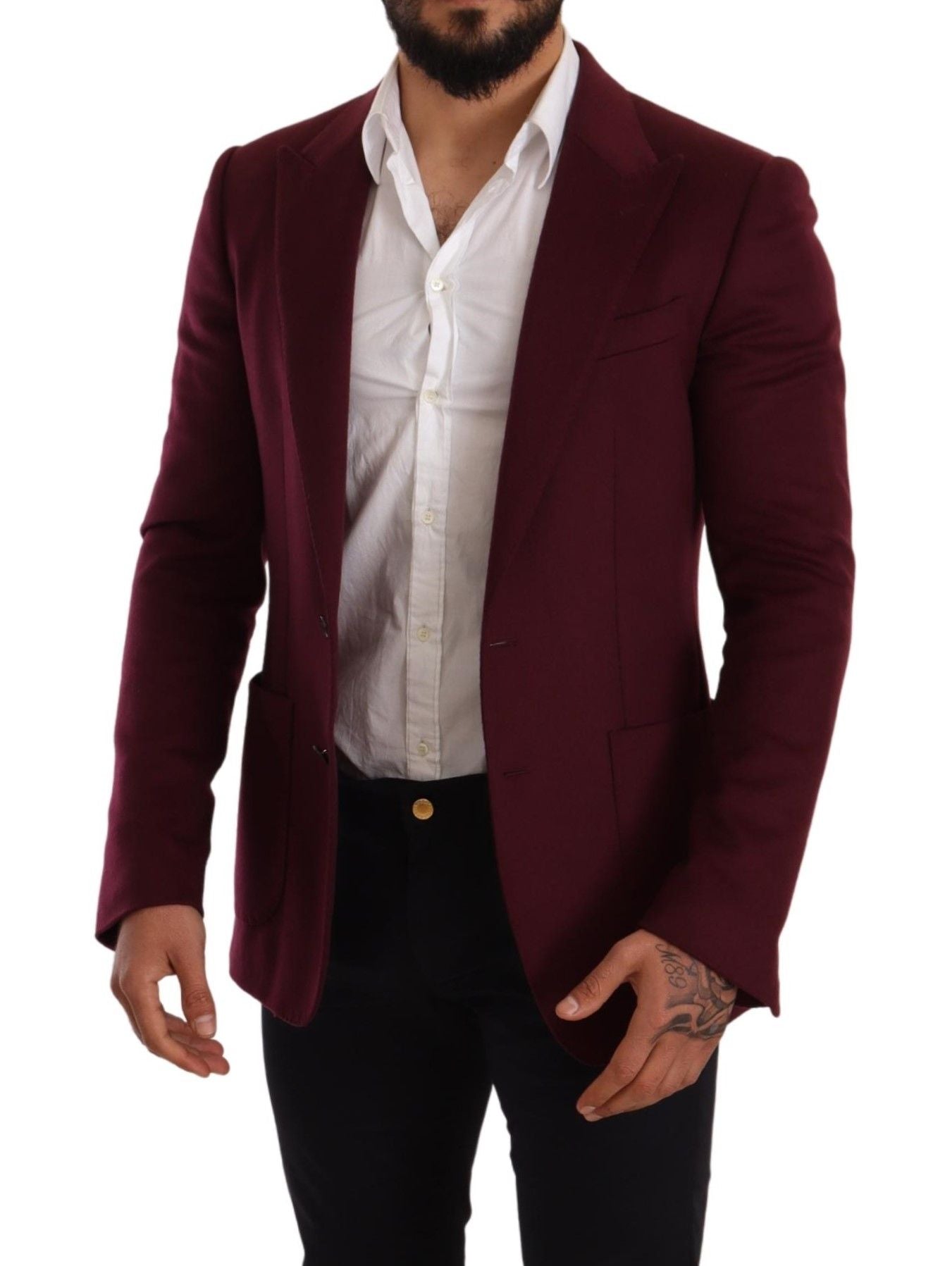 Dolce &amp; Gabbana Kastanienbrauner Slim-Fit-Manteljacken-Blazer aus Kaschmir