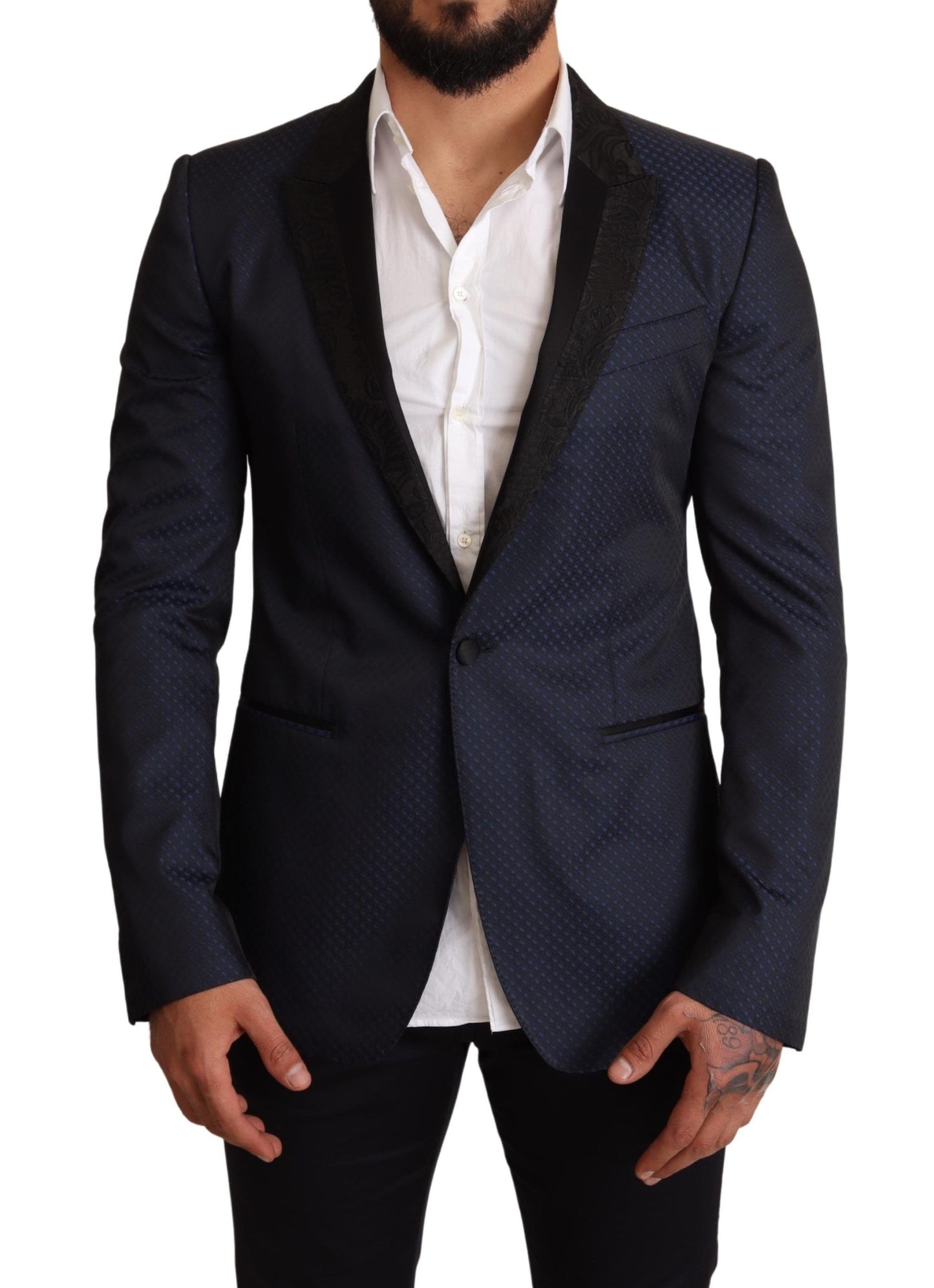 Dolce &amp; Gabbana Blue Wool Slim Fit MARTINI Blazer Jacket